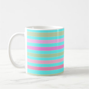 Spaßige gestreifte linierte Linien Pastell-Sommerf Kaffeetasse