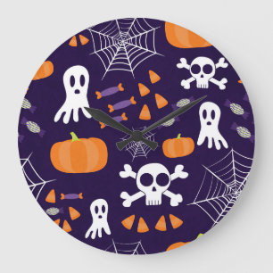 Spaßige gruselige Halloween-Figuren Große Wanduhr