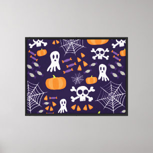 Spaßige gruselige Halloween-Figuren Leinwanddruck