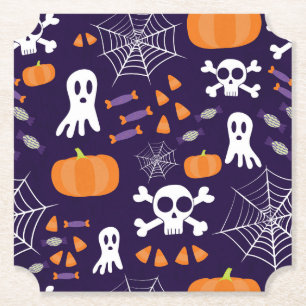 Spaßige gruselige Halloween-Figuren Untersetzer