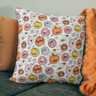 Spaßige gruselige Halloween-Monster-Augen-Doodles Kissen