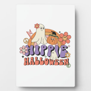 Spaßige Halloween-Designs Hippie Halloween Retro Fotoplatte