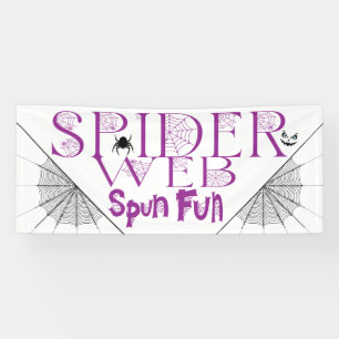 Spaßige Halloween-Spinnennetz-Fun Banner