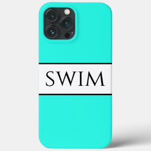 Spaßige Helle Retro-Aqua-Mint-Weiße-Streifen-Schwi Case-Mate iPhone Hülle