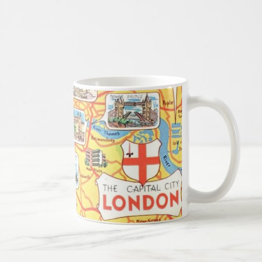 Spaßige Karte von London England Tasse (Rechts)