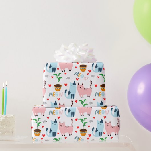 Spaßige Katzen und Mäuse Geschenkpapier (Partygeschenke)