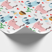 Spaßige Katzen und Mäuse Geschenkpapier (Ecke)