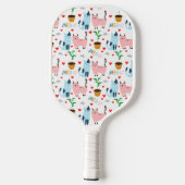 Spaßige Katzen und Mäuse mit Herzen Pickleball Schläger (Rückseite)