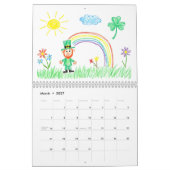 Spaßige KI-Kinderkunst Farbige Bilder Kalender (Mär 2027)