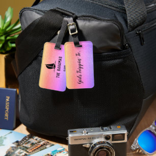 Spaßige Mädchen reisen nach...Ihr Reiseziel Bunt Gepäckanhänger