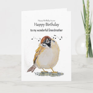 Spaßige Oma Alles Gute zum Geburtstag Spatz Vogel Karte