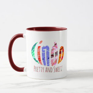 Spaßige ovale abstrakte farbige Linda Name, Person Tasse