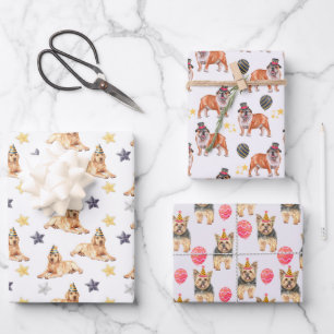 Spaßige Partyhunde Alles Gute zum Geburtstag  Geschenkpapier Set