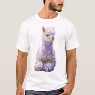 Spaßige Pastell-Künstlerische Fluffige Alpaka-Männ T-Shirt