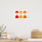 Spaßige, Pop-artige Kinder. Poster (Küche)