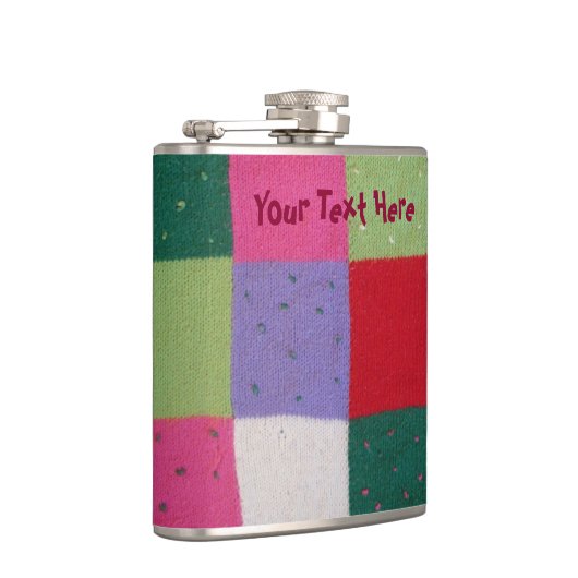 spaßige Quadrate von farbenfrohen Strickarbeiten Flachmann (Rechts)