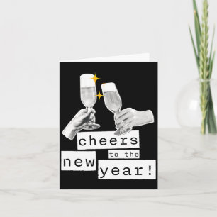 Spaßige Retro Cheers Zum Neuen Jahr Vintage-Party Karte