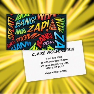 Spaßige Retro-Comic-Book-Sounds Visitenkarte