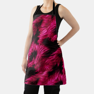 Spaßige rosa und schwarze Kunststoff-Monsterfellte Schürze