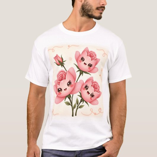 Spaßige Rosenfreunde T-Shirt (Vorderseite)