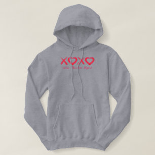 Spaßige rote abgenutzte XOXO Liebesküsse Wein Scho Hoodie