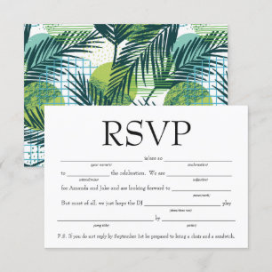 Spaßige RSVP-Karte mit Lücken zum Ausfüllen und So Einladung