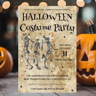 Spaßige Skelette Halloween-Kostenüm Party Einladung