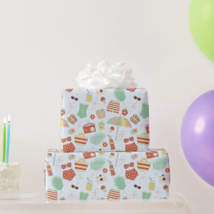 Spaßige stilvolle Retro-Vintage-Sommer-Strand-Bade Geschenkpapier