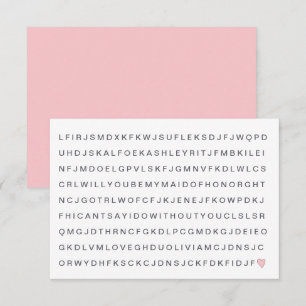 Spaßige Suche nach dem Wort rosa Herz sei meine Tr Einladung