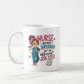 Spaßige Superhelden-Krankenschwester Kaffeetasse (Links)