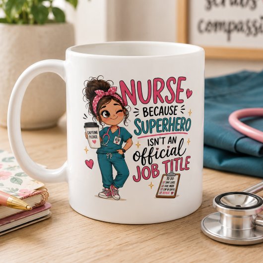Spaßige Superhelden-Krankenschwester Kaffeetasse