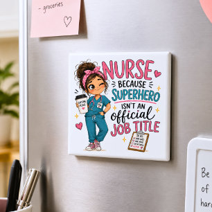 Spaßige Superhelden-Krankenschwester Magnet