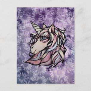 Spaßige süße Einhorn Kunst Einhörner Design Postkarte