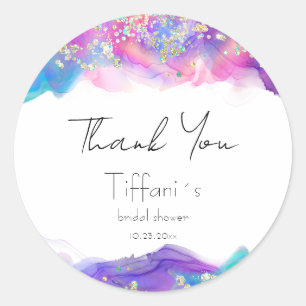 Spaßige Tinte mit Glitter-Junggesellinnen-Abschied Runder Aufkleber