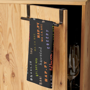 Spaßige und bunte Typografie Halloween-Geist Geschirrtuch