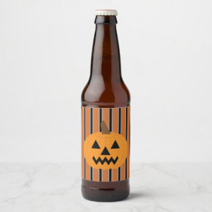 Spaßige und elegante Halloween-Kürbisse Bierflaschenetikett