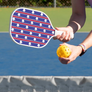 Spaßige und elegante patriotische Sterne und Strei Pickleball Schläger