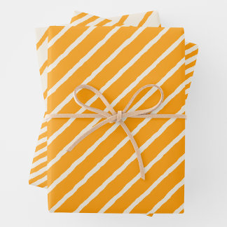 Spaßige und helle gelbe und cremige Schlangenlinie Geschenkpapier Set