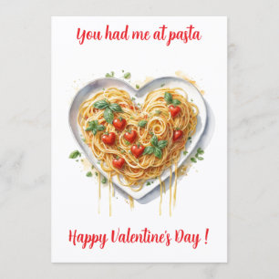 Spaßige Valentinstag-Pasta-Herz Italien Feiertagsk Feiertagskarte