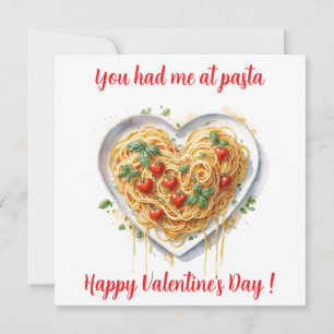 Spaßige Valentinstag-Pasta Herz Italien Feiertagskarte