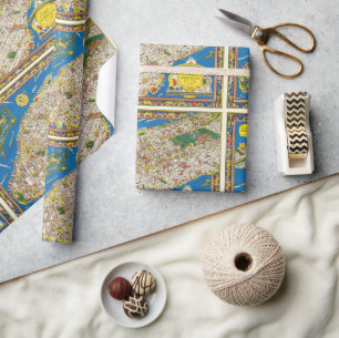 Spaßige Vintage-Manhattan-Karte von 1926 Geschenkpapier