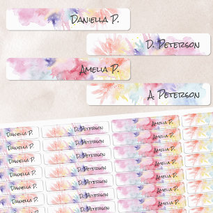Spaßige Watercolor Art Attack bis zu 4 Namen Wasse Etiketten