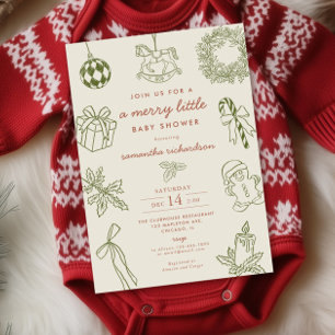 Spaßige, wunderliche, vintage-frohe kleine Babypar Einladung