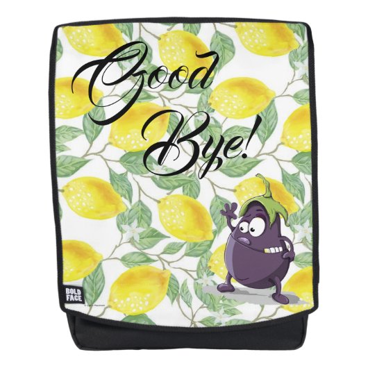 Spaßige Zitrone und die Aubergine Bold Face Rucksa Rucksack (Vorderseite)
