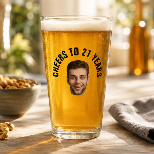 Spaßiger 21. Geburtstag INDIVIDUELLER TEXT Foto Pi Glas