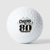 Spaßiger 80. Geburtstag Golfball (Vorderseite)