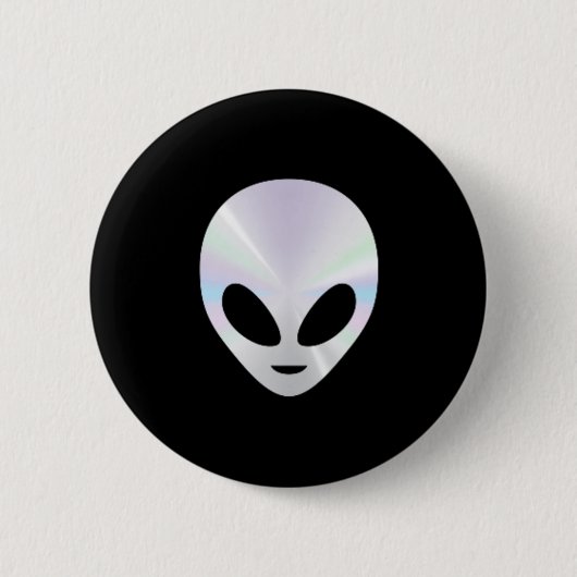 Spaßiger Alien-Kopf Süßer Alien Lustiger UFO Fraue Button (Vorderseite)