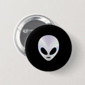 Spaßiger Alien-Kopf Süßer Alien Lustiger UFO Fraue Button (Vorne & Hinten)