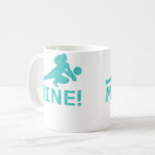 Spaßiger bedrängter Mine Volleyballspieler Kaffeetasse (Vorderseite Links)