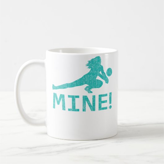 Spaßiger bedrängter Mine Volleyballspieler Kaffeetasse (Links)